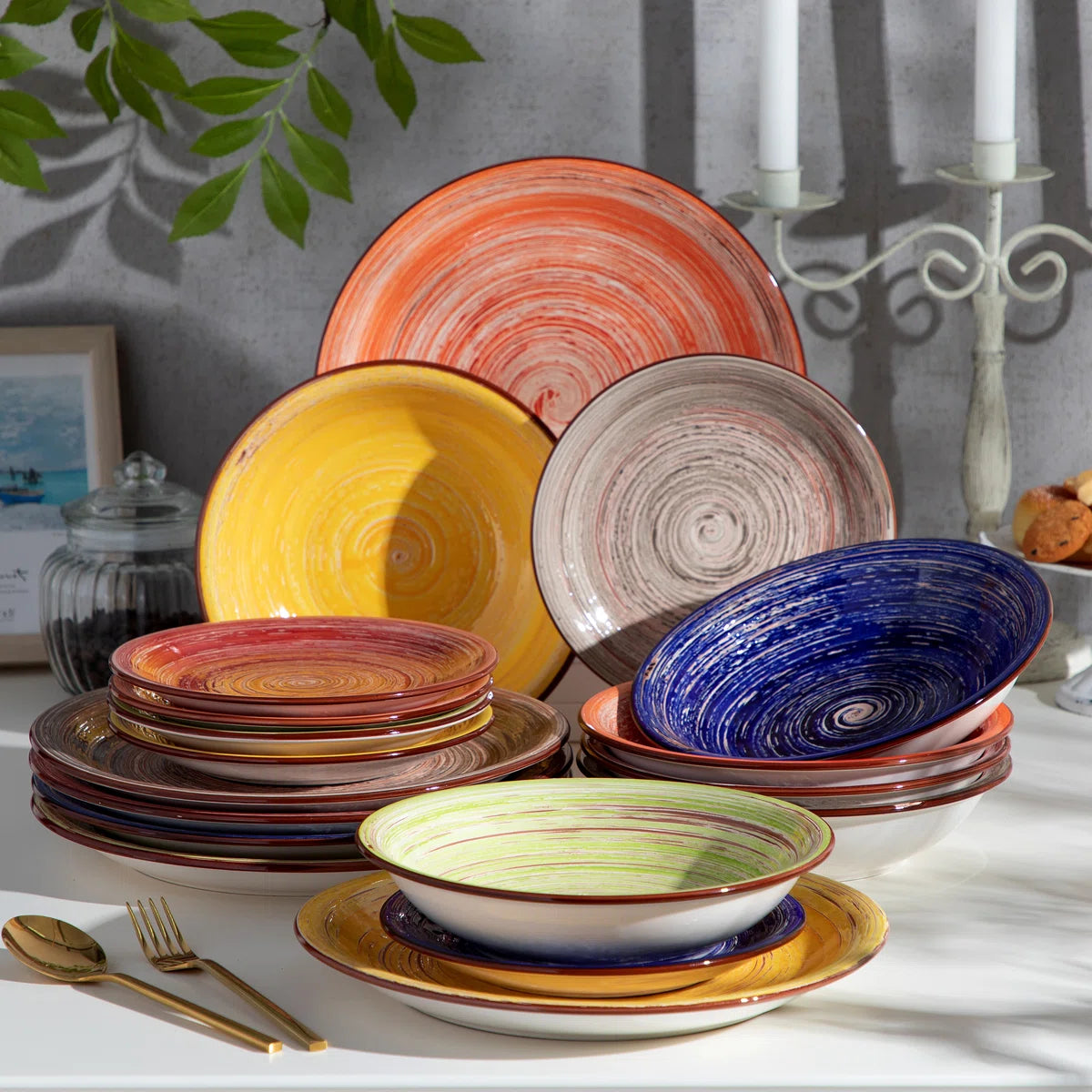 Albero 18 Piece Stoneware Dinnerware Set - Service for 6