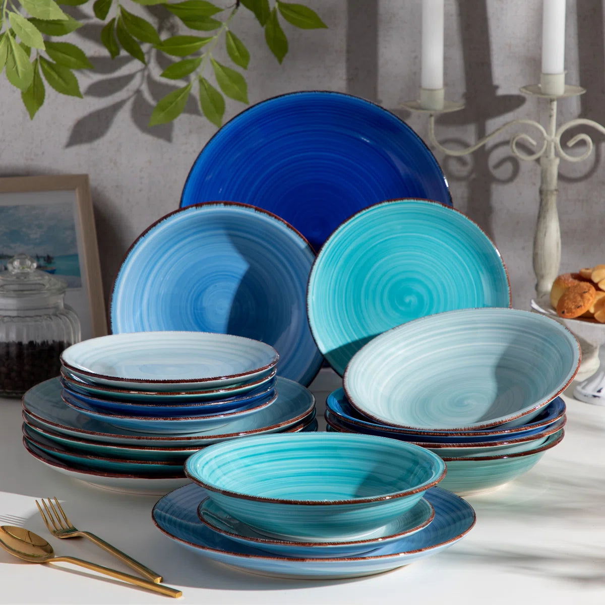 Bonita 18 Piece Stoneware Dinnerware Set - Service for 6