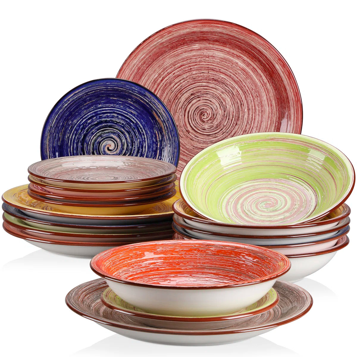 Albero 18 Piece Stoneware Dinnerware Set - Service for 6