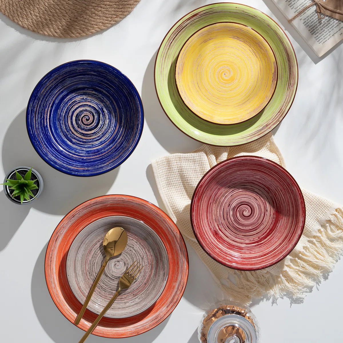 Albero 18 Piece Stoneware Dinnerware Set - Service for 6