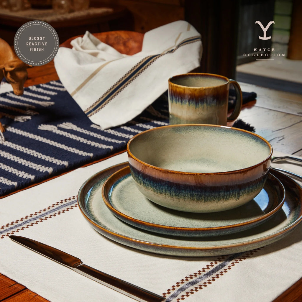 12-Piece Ceramic Dinnerware Set, Kayce Collection