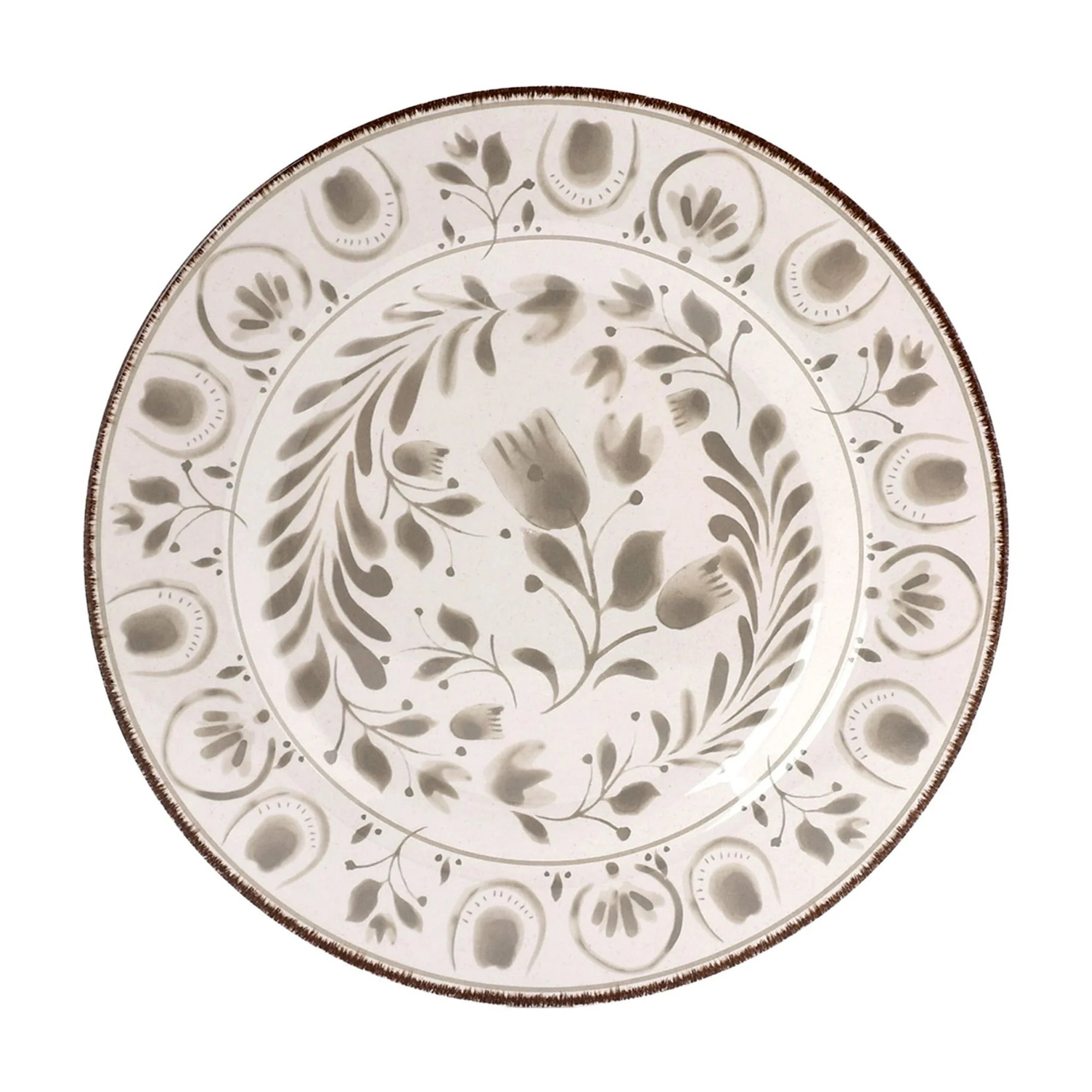 12-Piece Bamboo Melamine Dinnerware Set, Grey