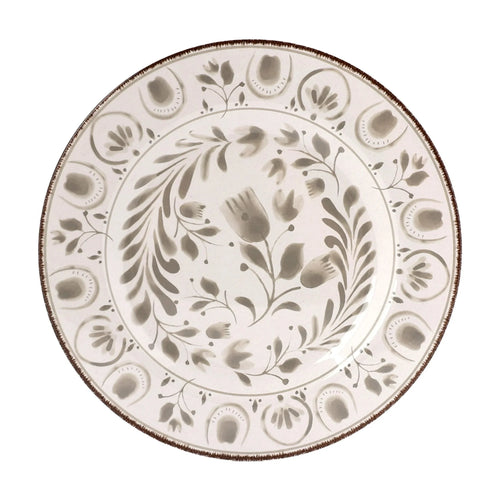 12-Piece Bamboo Melamine Dinnerware Set, Grey