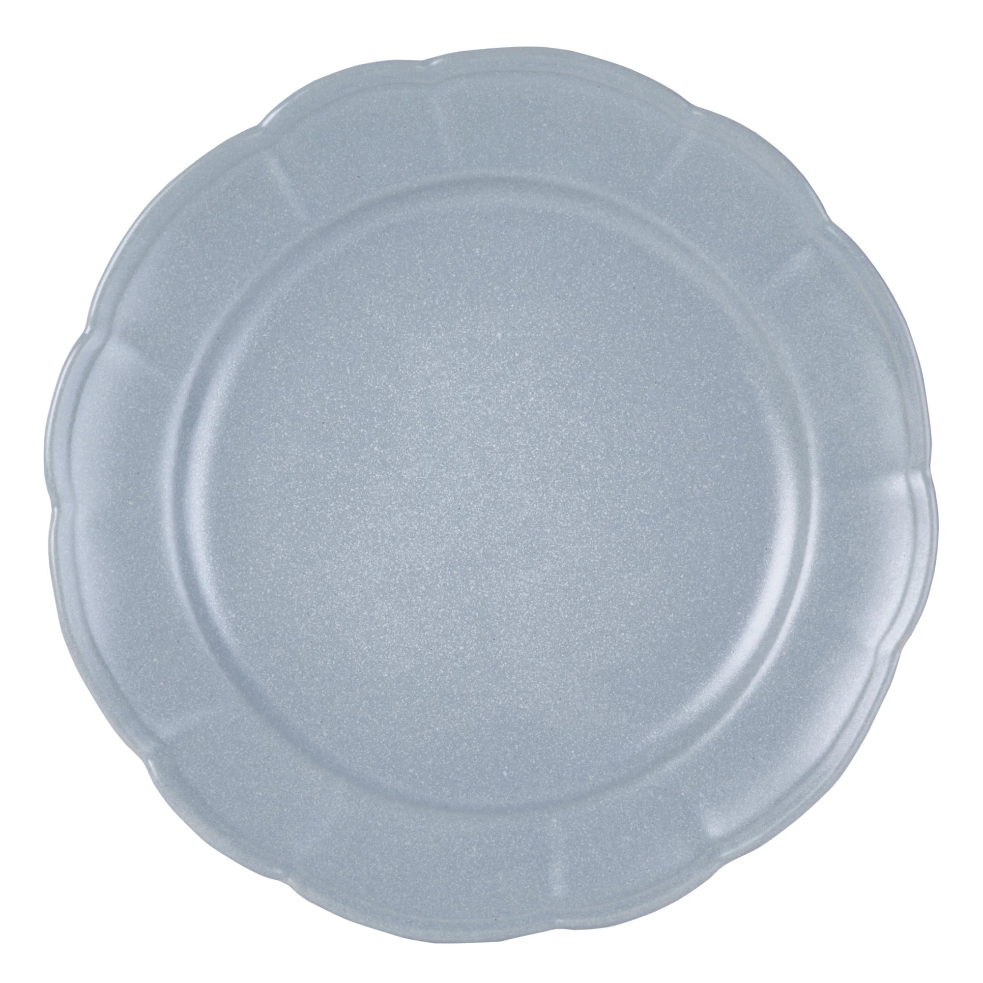 Scallop Stoneware Dinnerware 12 Piece Set Cornflower Blue by Drew